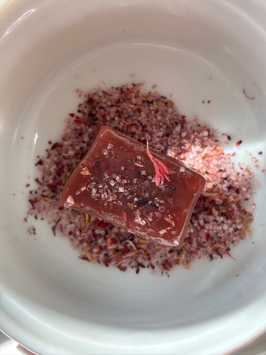 hibiscus caramels with edible flower sea salt - LIMITED RELEASE!