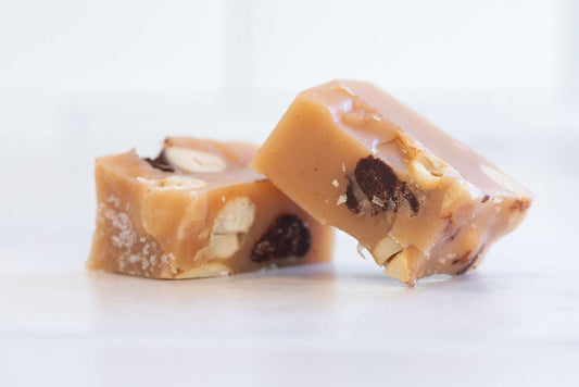 salted cashew + dark chocolate caramels (holiday pre-order)