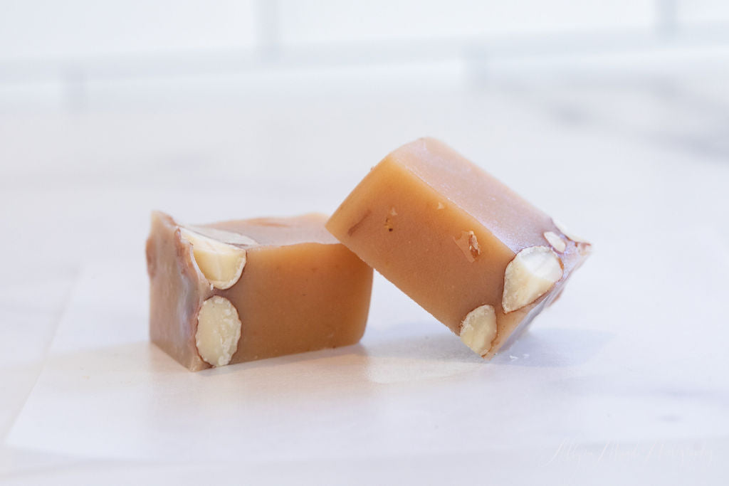 vanilla + toasted almonds caramels Sugar + Spoon Caramels